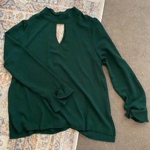 Green Keyhole Blouse